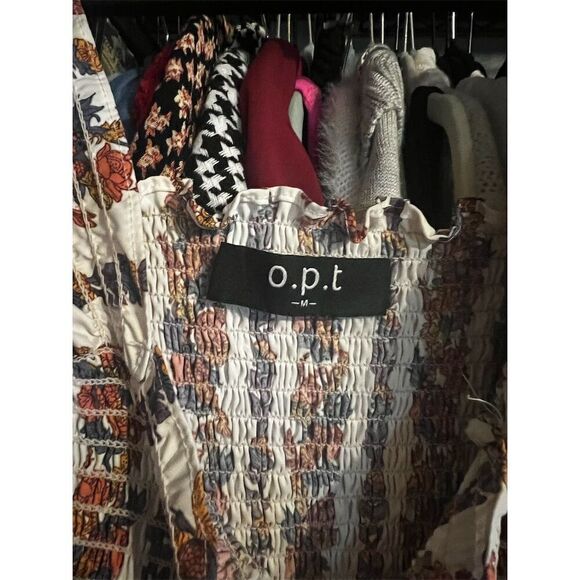 O.p.t Women's Floral Smocked Midi Dress Multicolor Size M Party/Cocktail NWOT - Picture 9 of 9